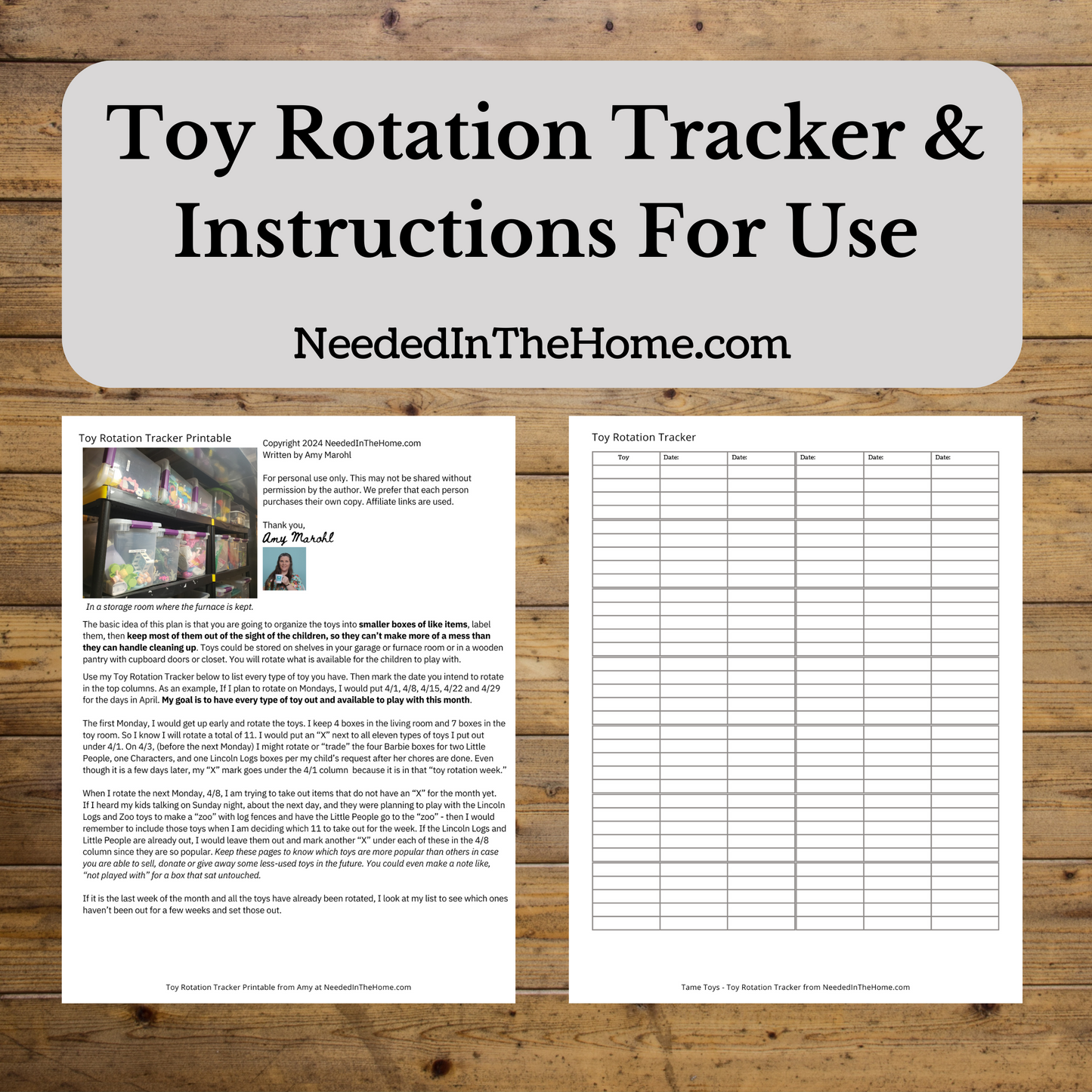Printable - Toy Rotation Tracker