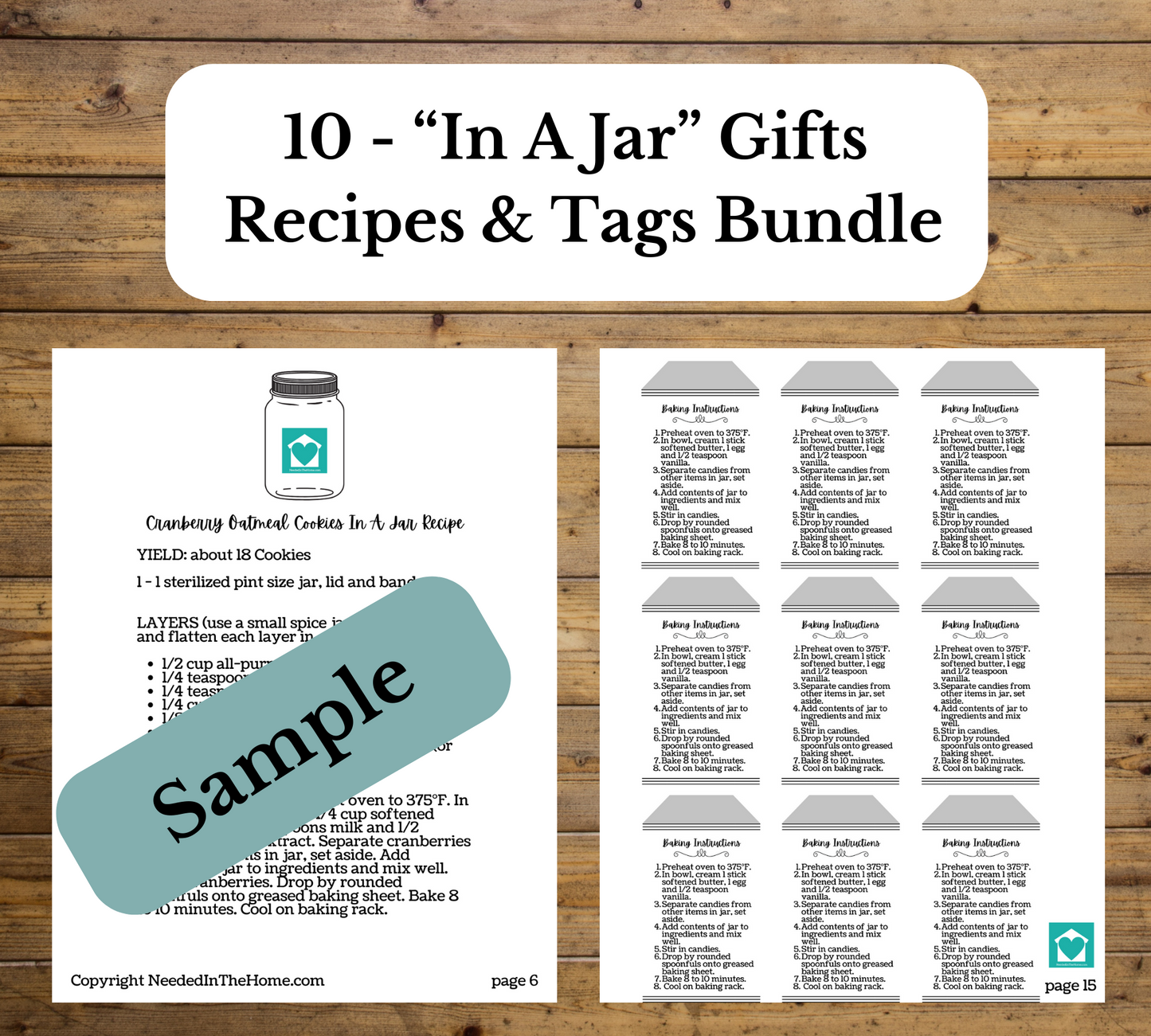 Mason Jar Gift Ideas / 10 In A Jar Gifts Recipes and Tags Bundle