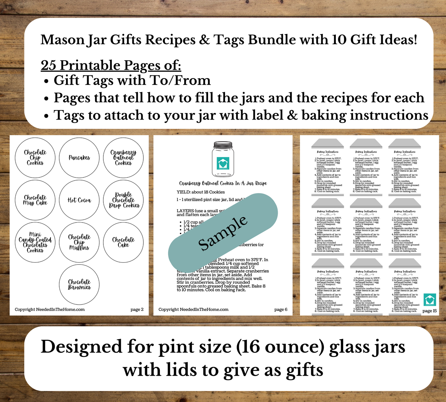Mason Jar Gift Ideas / 10 In A Jar Gifts Recipes and Tags Bundle