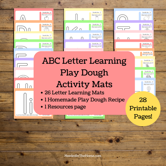 26 Printable Alphabet ABC Letter Learning Play Dough Activity Mats