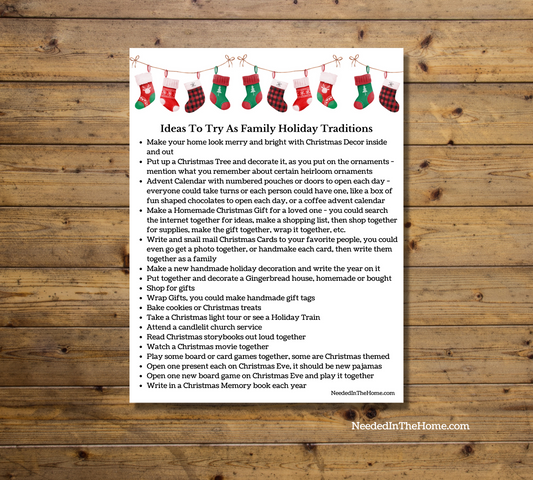 ideas to try a family holiday traditions for christmas printable list of 18 ideas
